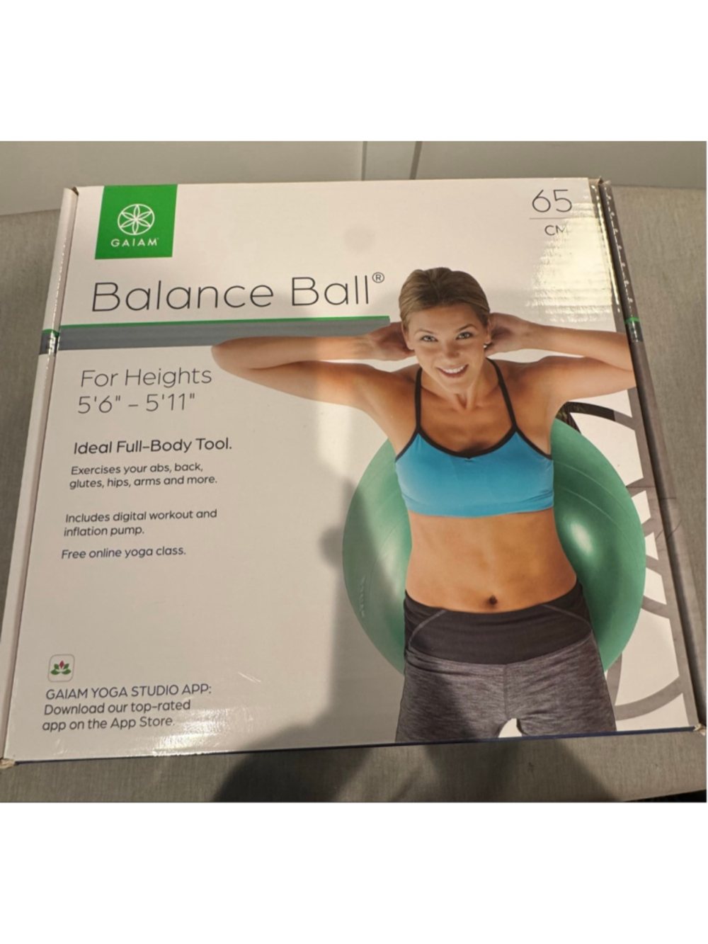 Women's Gaiam Green Balance Ball 65CM